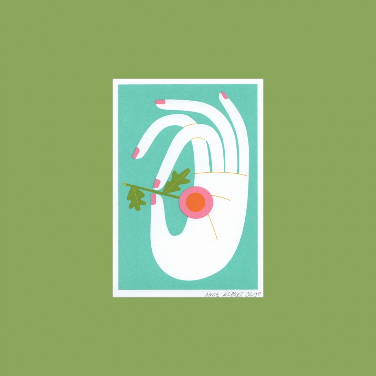 Anne Albert – Hand_mini – Siebdruck (8,6 x 12,4 cm)