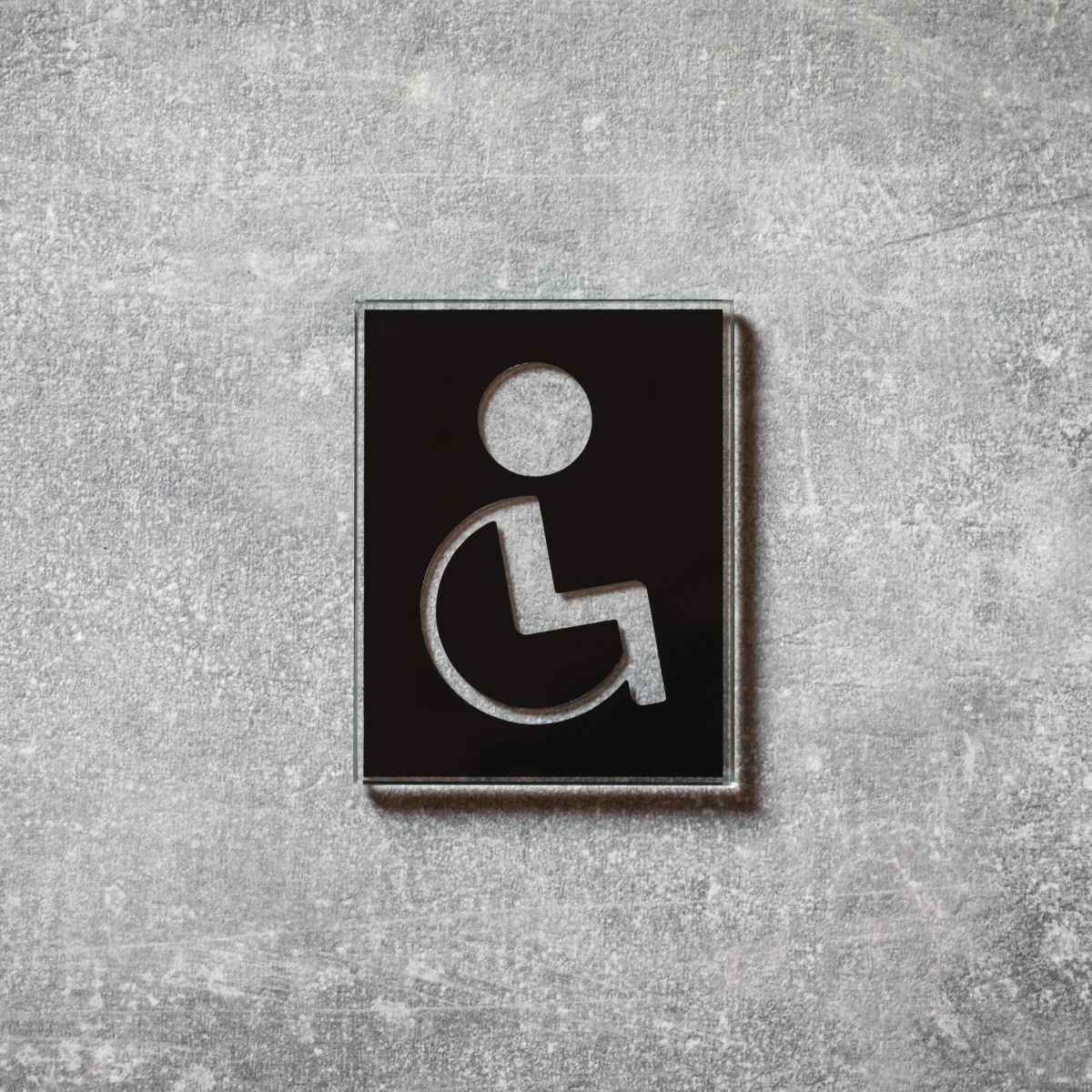Keilbach Piktogramm Symbol "Handicap" aus Floatglas, selbstklebend, 7 x 9 cm