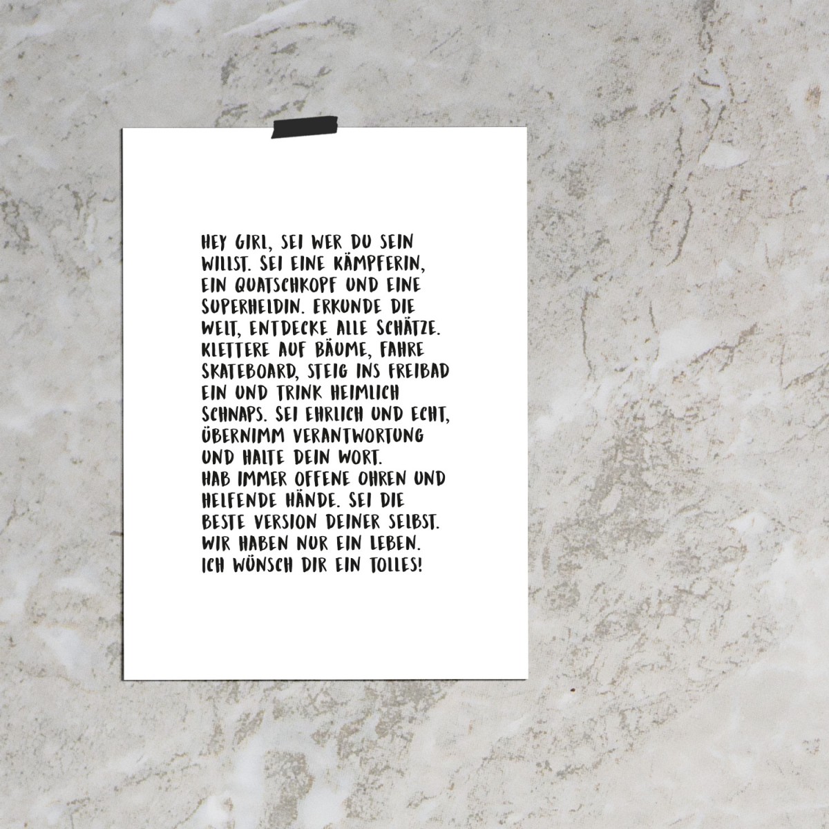 Love is the new black — Poster "Hey Girl", Din A4 Format