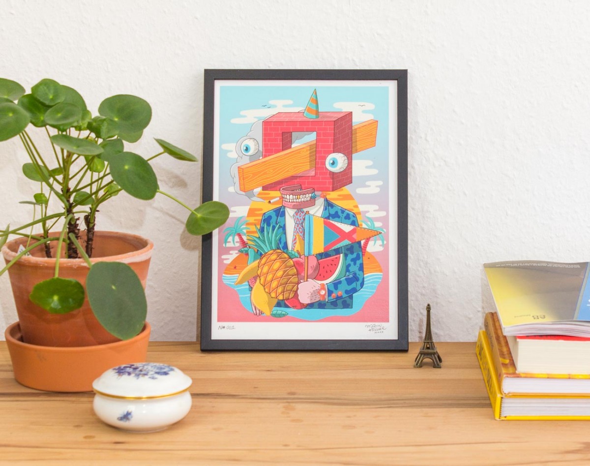 Martin Krusche - Fineartprint »Quadratschädel« DIN A4