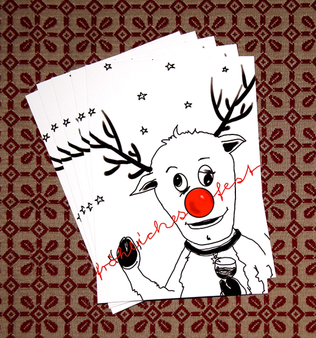playfulsolutions WEIHNACHTSKARTEN Rentier (Set)