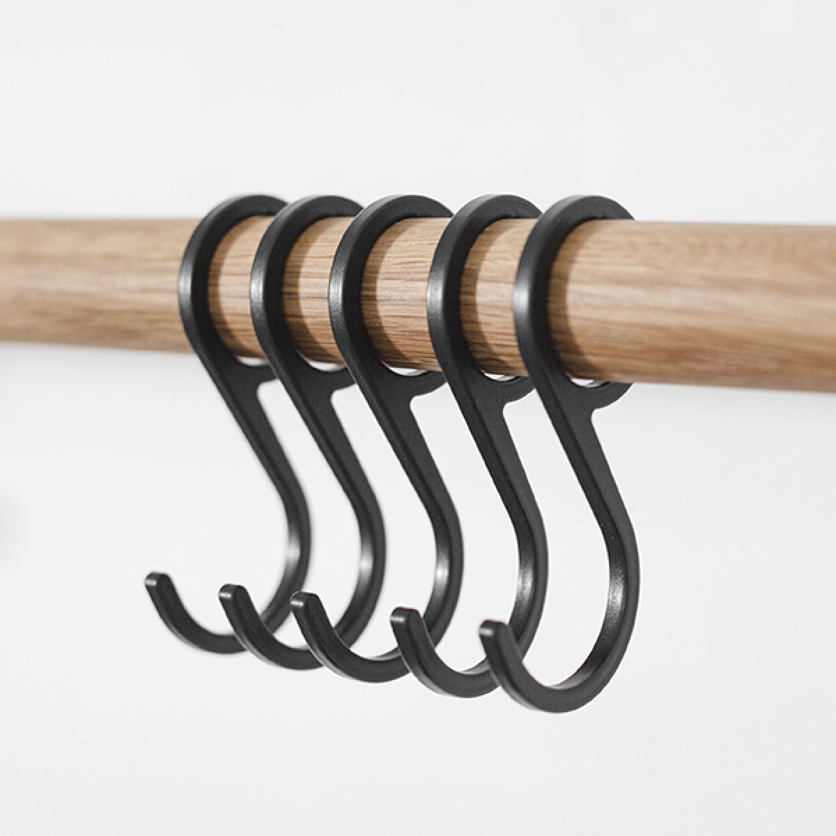 Garderobenhaken für SOLID Flurgarderobe, 5 Stück Schwarz (Zubehör) | Result Objects