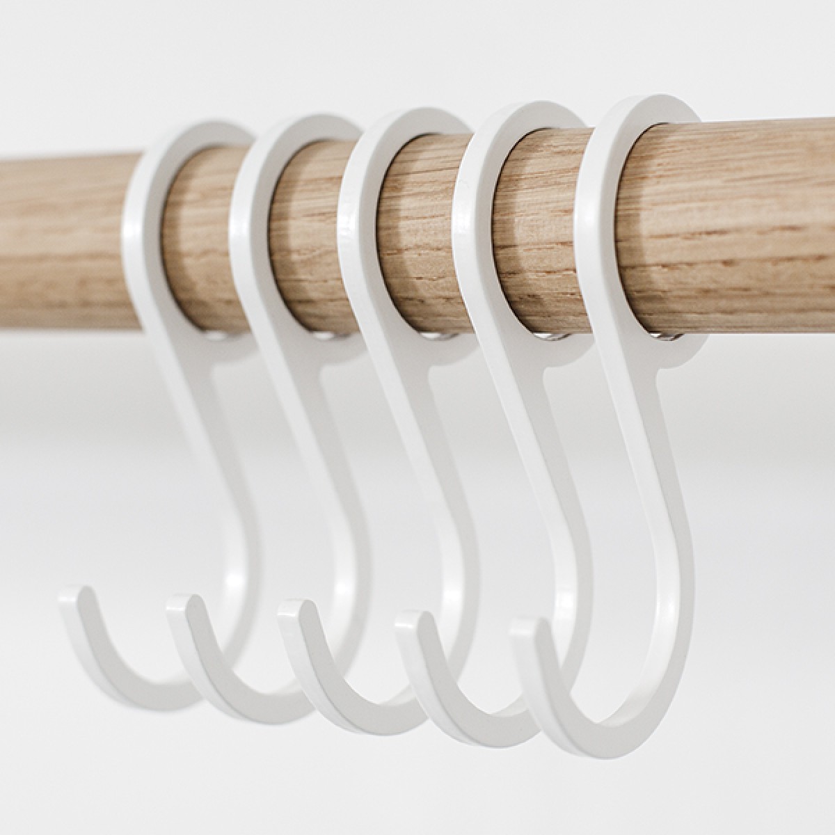 Garderobenhaken für SOLID Flurgarderobe, 5 Stück Weiß (Zubehör) | Result Objects