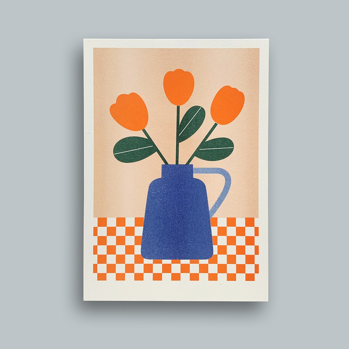 stefanizen – Vase mit Tulpen – Riso Print, A5