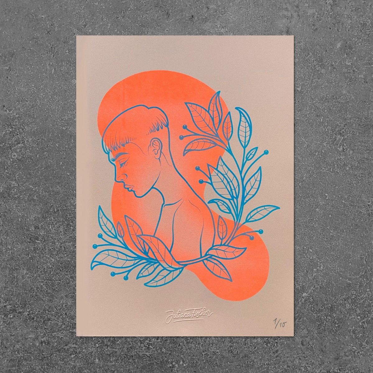 Juliana Fischer - Porträt Risoprint - LIMITED EDITION - A4