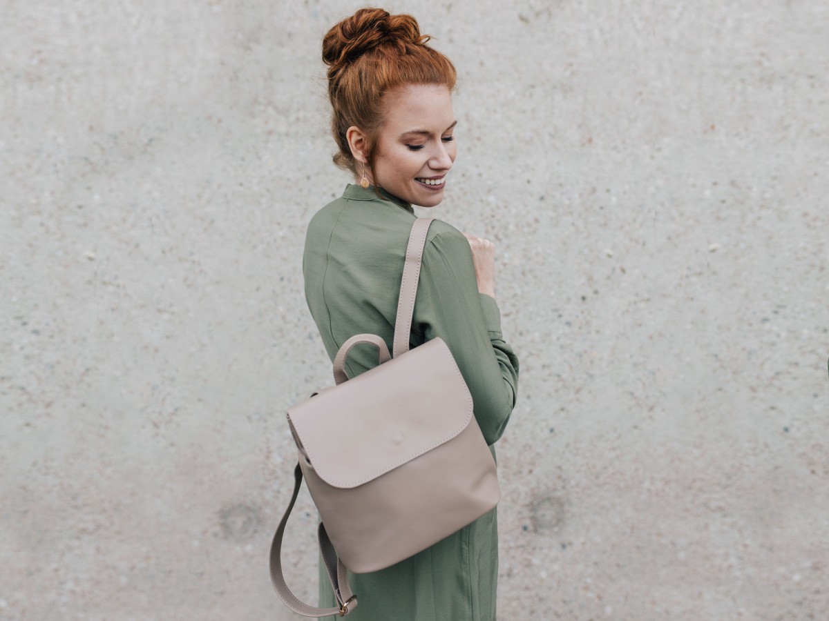 lille mus Rucksack RUNA aus Leder Ledrrucksack