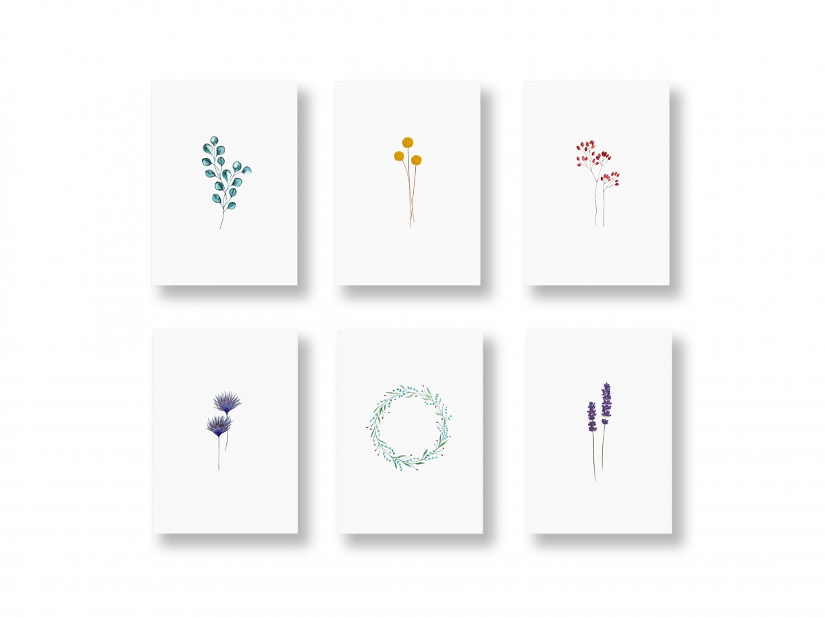 Postkarten-Set, FLORAL - SANS.