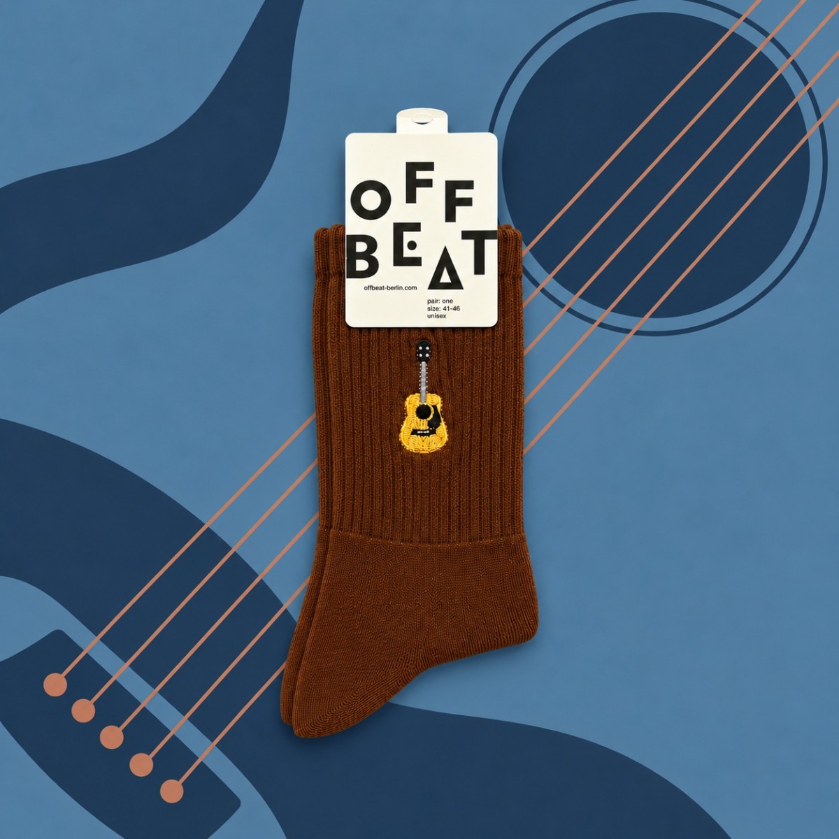Bestickt Acoustic Guitar Socken von Offbeat