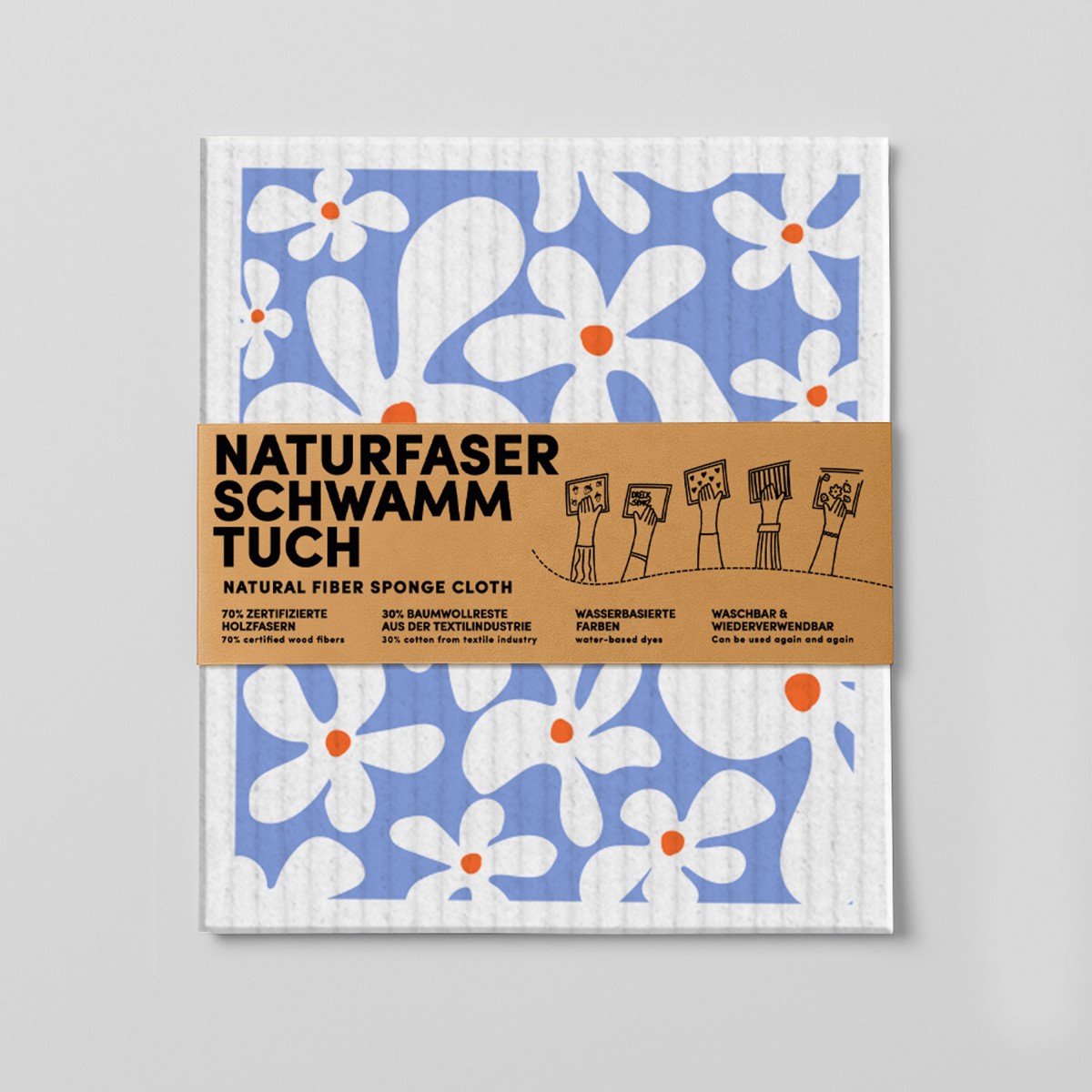Schwammtuch - Blumen - Nr. 5 - Naturbedacht