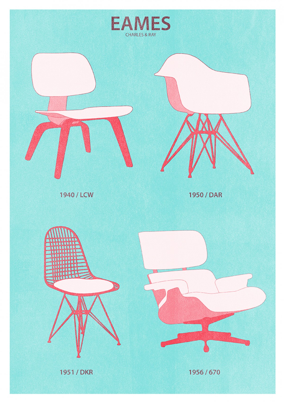 Haus der Riso - Eames - A3 Risograph-Druck