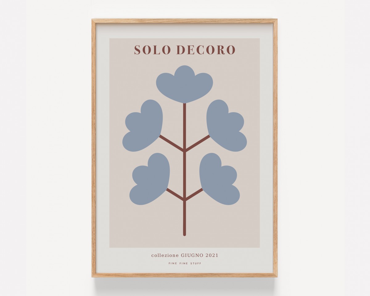 FINE FINE STUFF - Poster - Solo Decoro - Blue Flower - Japandi - Scandi - minimalistisch