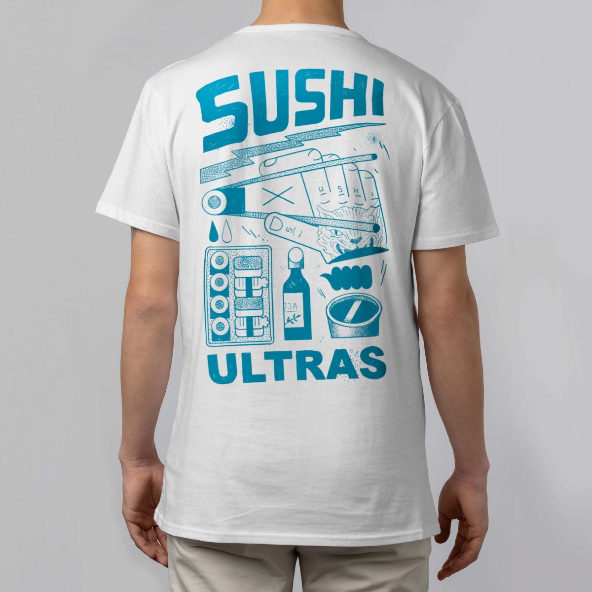 Martin Krusche - T-Shirt White »Sushi Ultras«