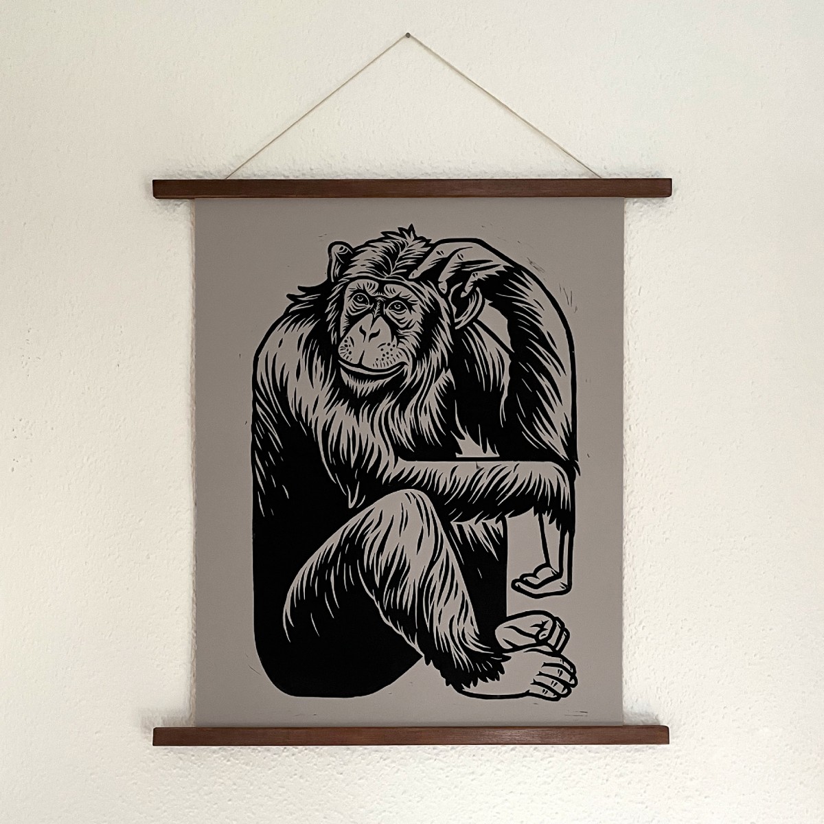Juliana Fischer - Susi - Linoldruck warmgrau, 50 x 65 cm