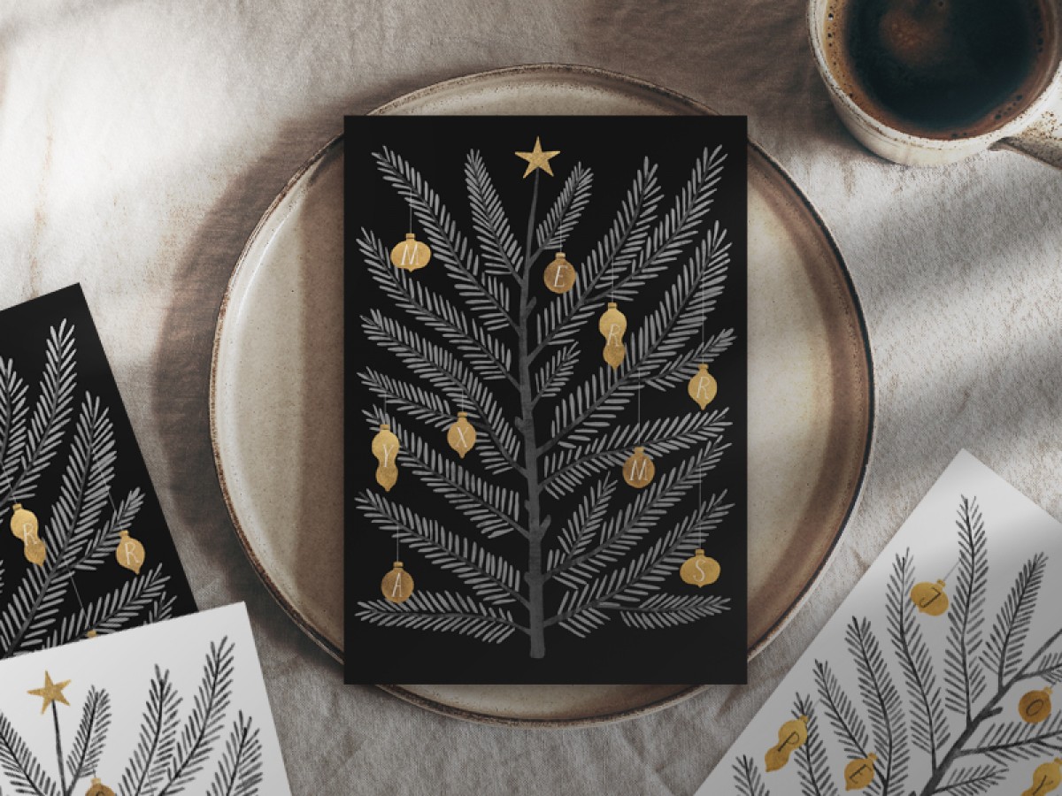 typealive / Weihnachtskarten 4er Set / Swedish Fir