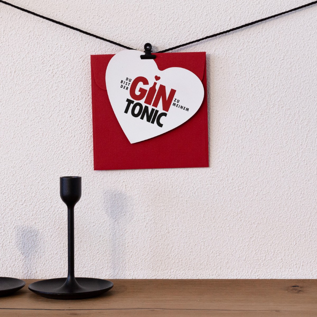 TYPOP Postkarte "Gin Tonic" in Herzform inkl. Umschlag