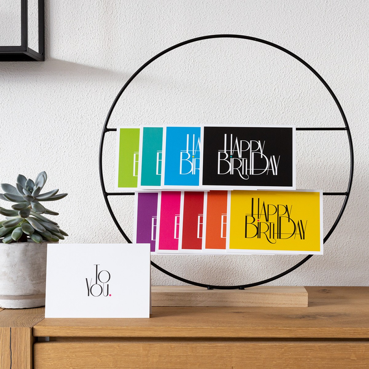 TYPOP 10-teiliges Set Geburtstagskarte "Happy Birthday to You" Klappkarten DIN A6 inkl. Umschläge weiss