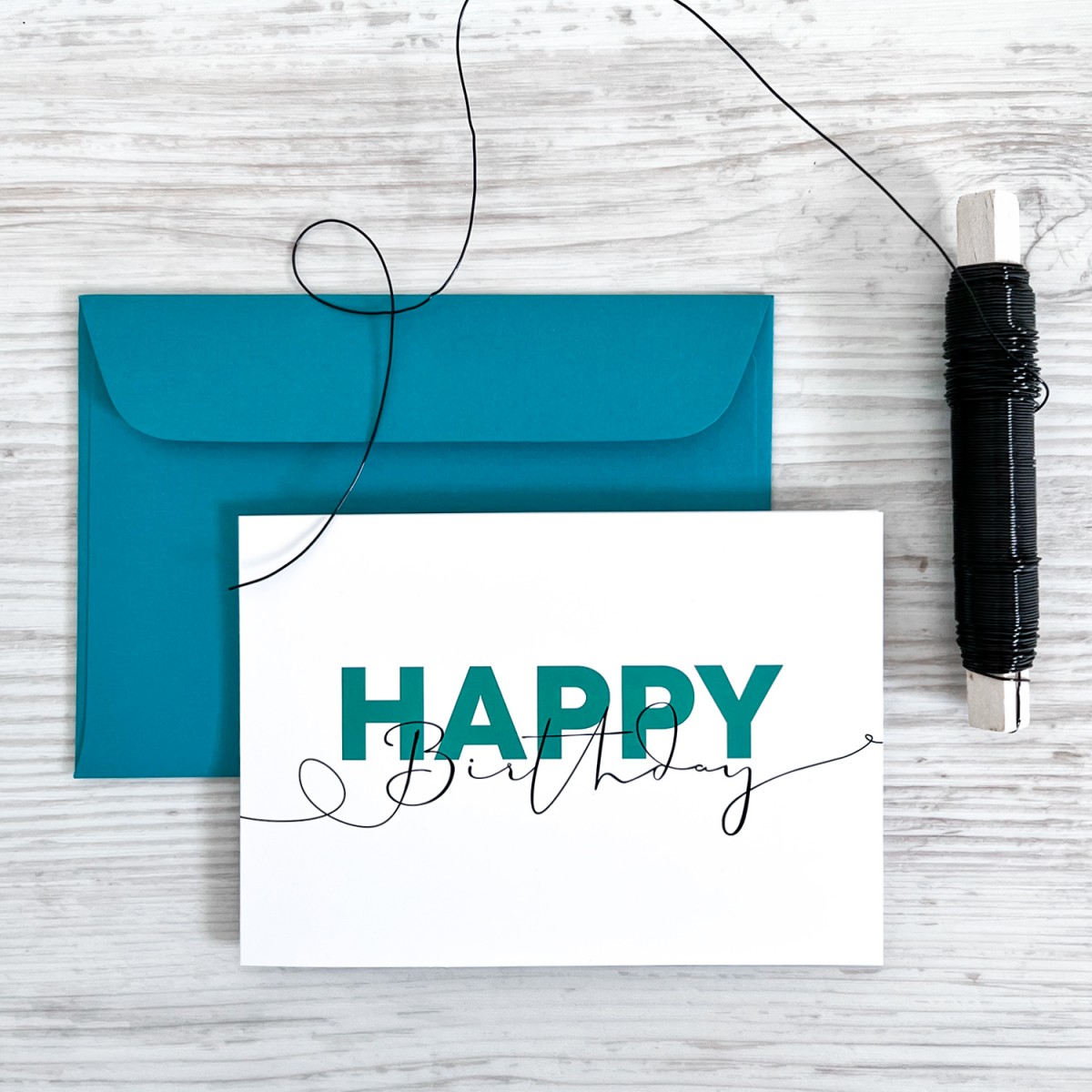 TYPOP Klappkarte LineArt „Happy Birthday“ inkl. Umschlag