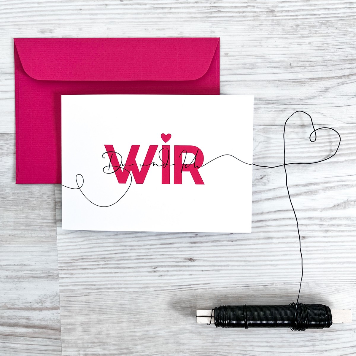TYPOP Klappkarte LineArt „Wir“ inkl. Umschlag