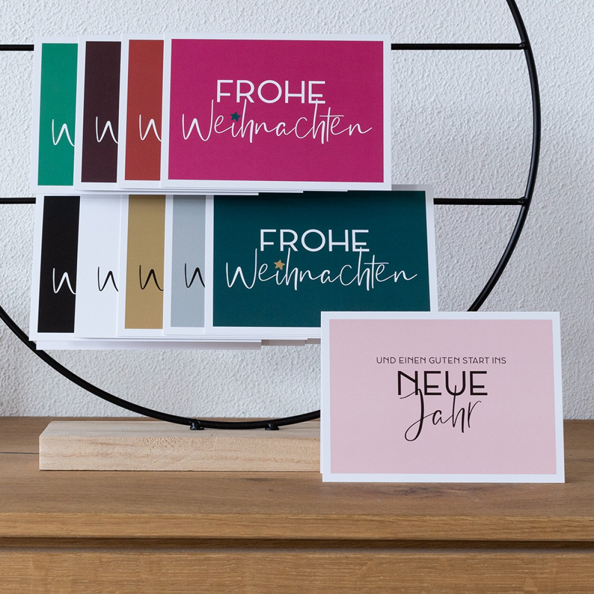 TYPOP 10-teiliges Set Weihnachtskarten “Fröhliche Weihnachten” DIN A6 inkl. Umschläge weiss