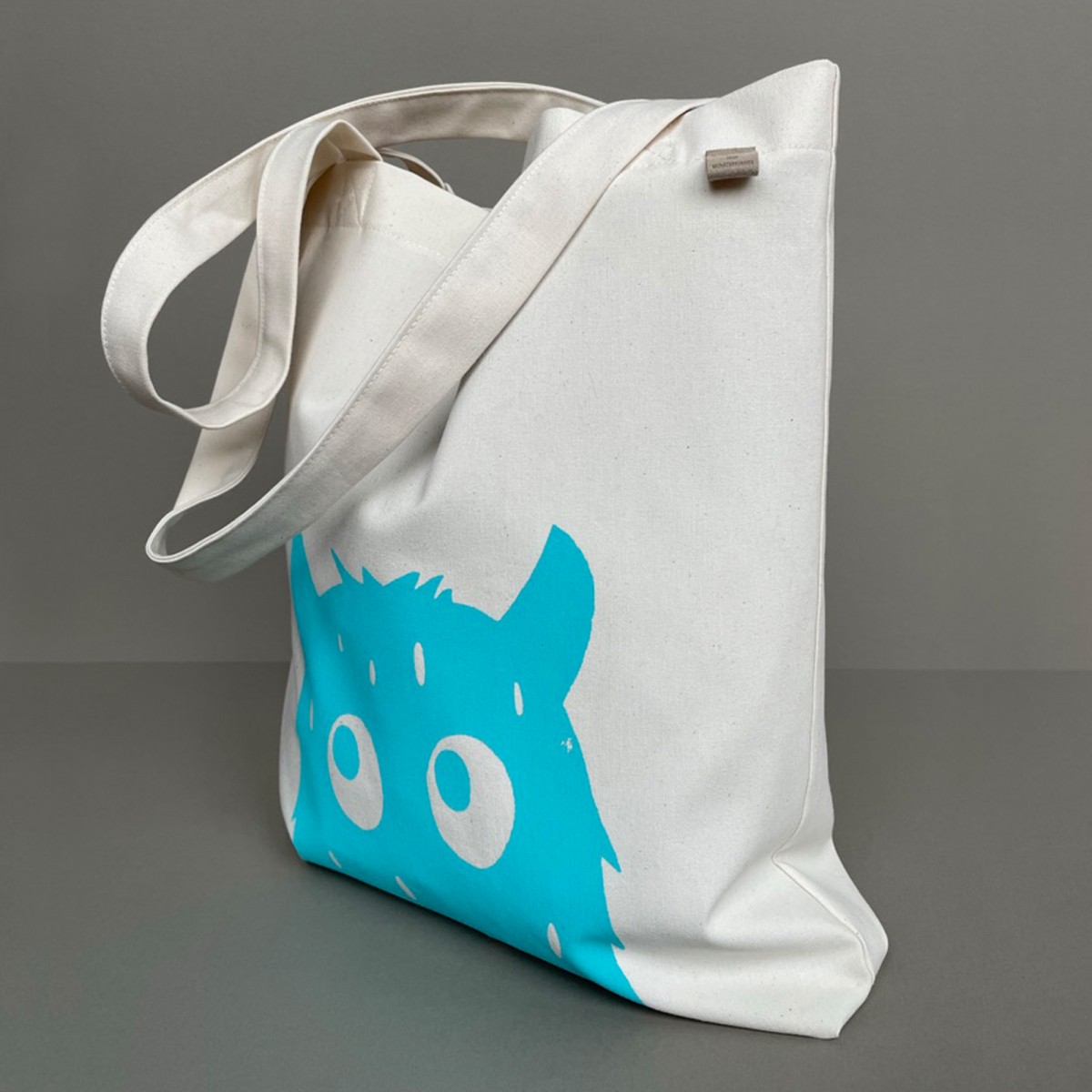 Wunschbrunnen | Canvas Shopper   "Monstaaa" | kids & adults | Natur/Neon Blau