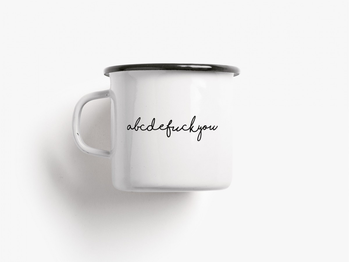typealive / Emaillebecher Tasse / Abcdefuckyou