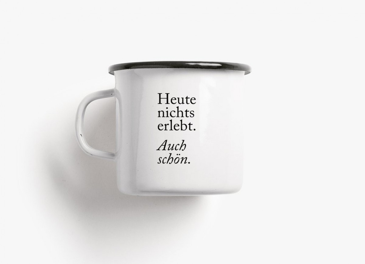 typealive / Emaillebecher Tasse / Auch Schön