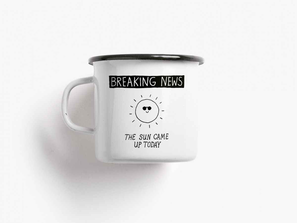 typealive / Emaillebecher Tasse / Breaking News