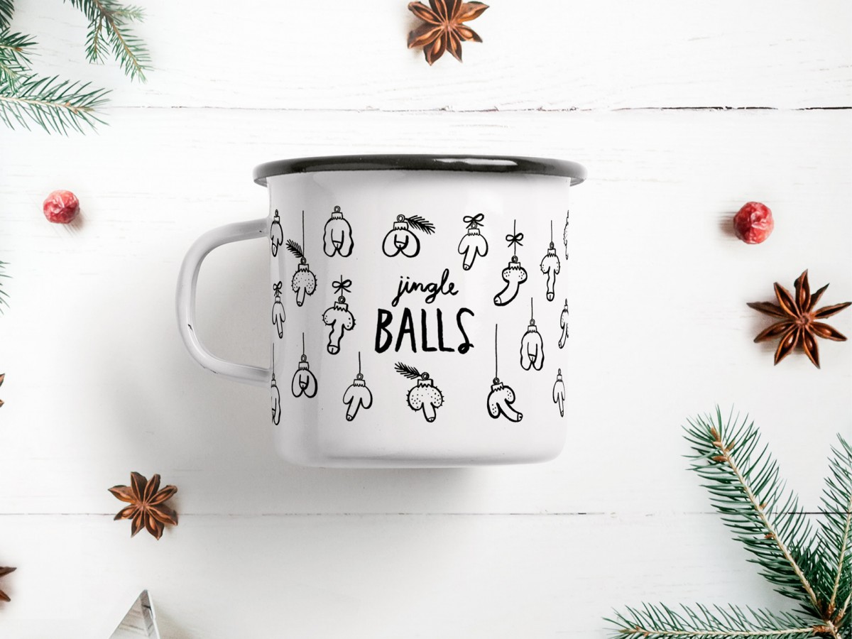typealive / Emaillebecher Tasse / Jingle Balls