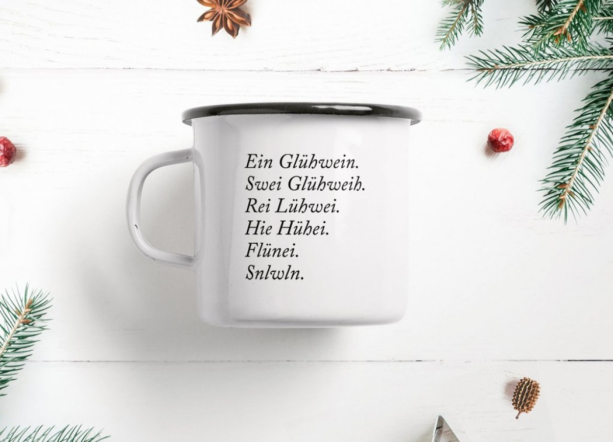 typealive / Emaillebecher Tasse / Glühwein