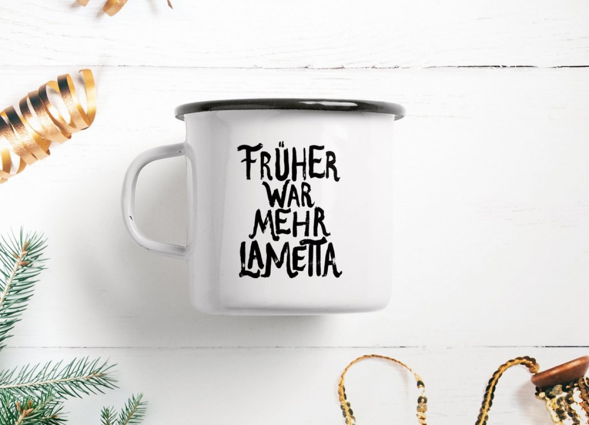 typealive / Emaillebecher Tasse / Lametta