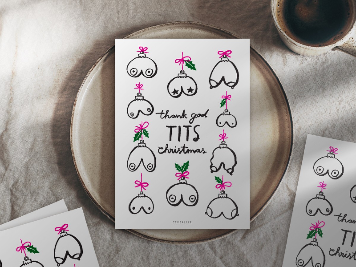typealive / Weihnachtskarten 4er Set / Tits Christmas