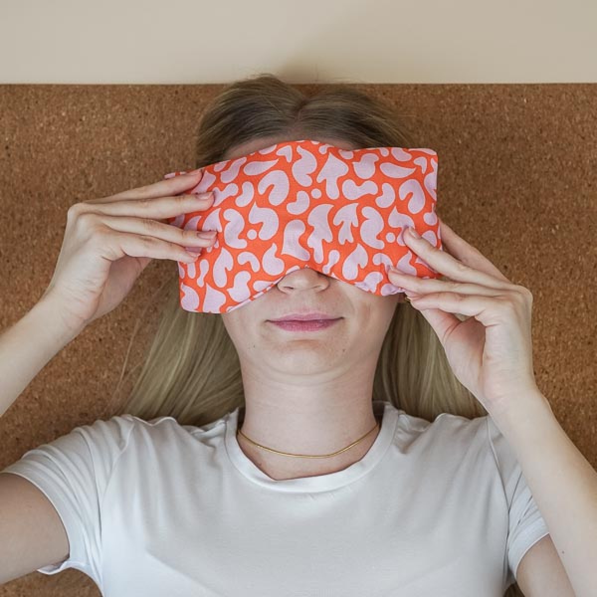 Augenkissen Yoga Bio Lavendel Dinkel „Pink Orange“ – für Meditation, Entspannung & Stressabbau, waschbarer Baumwollbezug - Tochter von Walter
