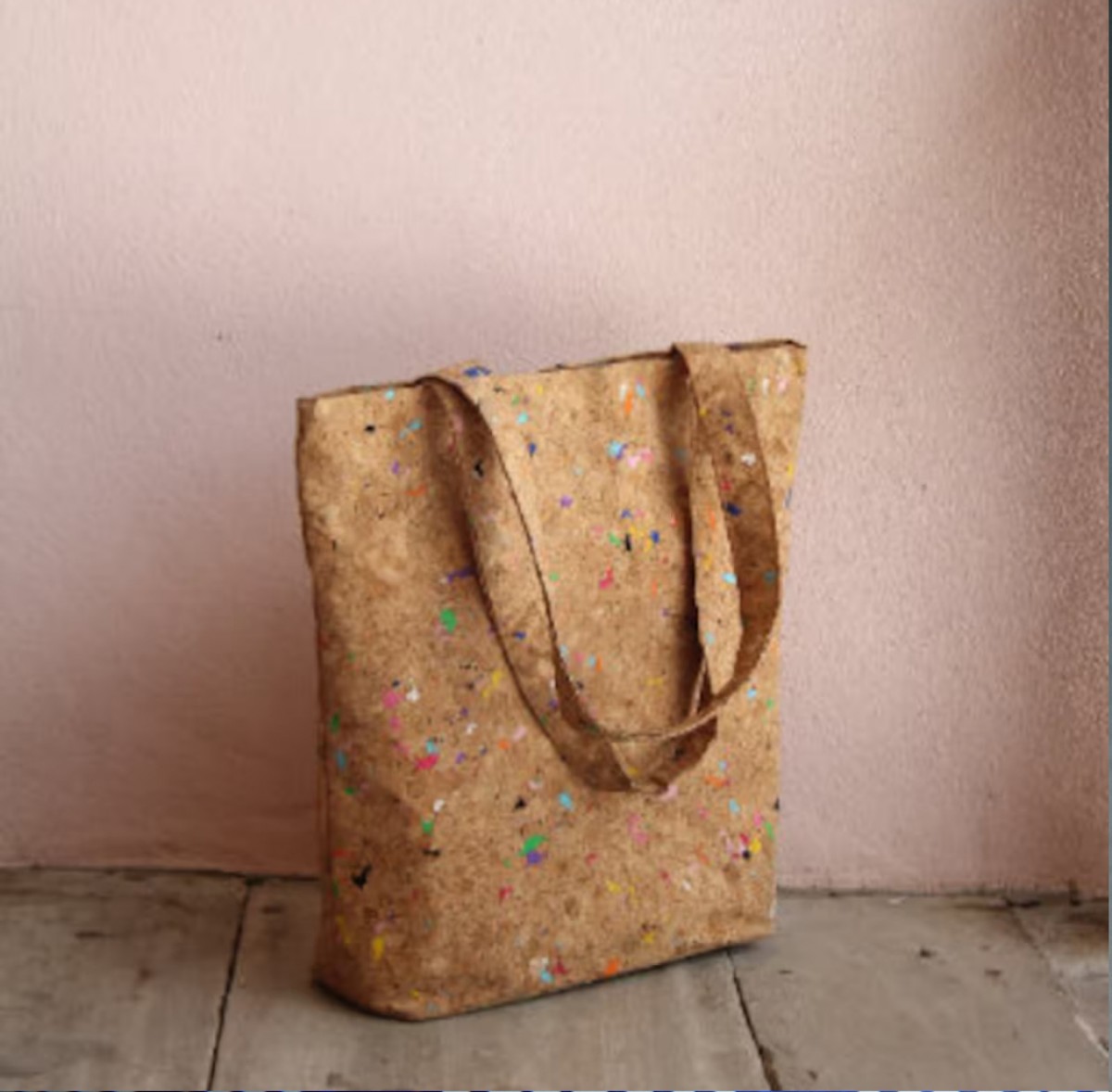 Tote Bag - Schultertasche aus Kork mit Farb-Akzenten BY COPALA