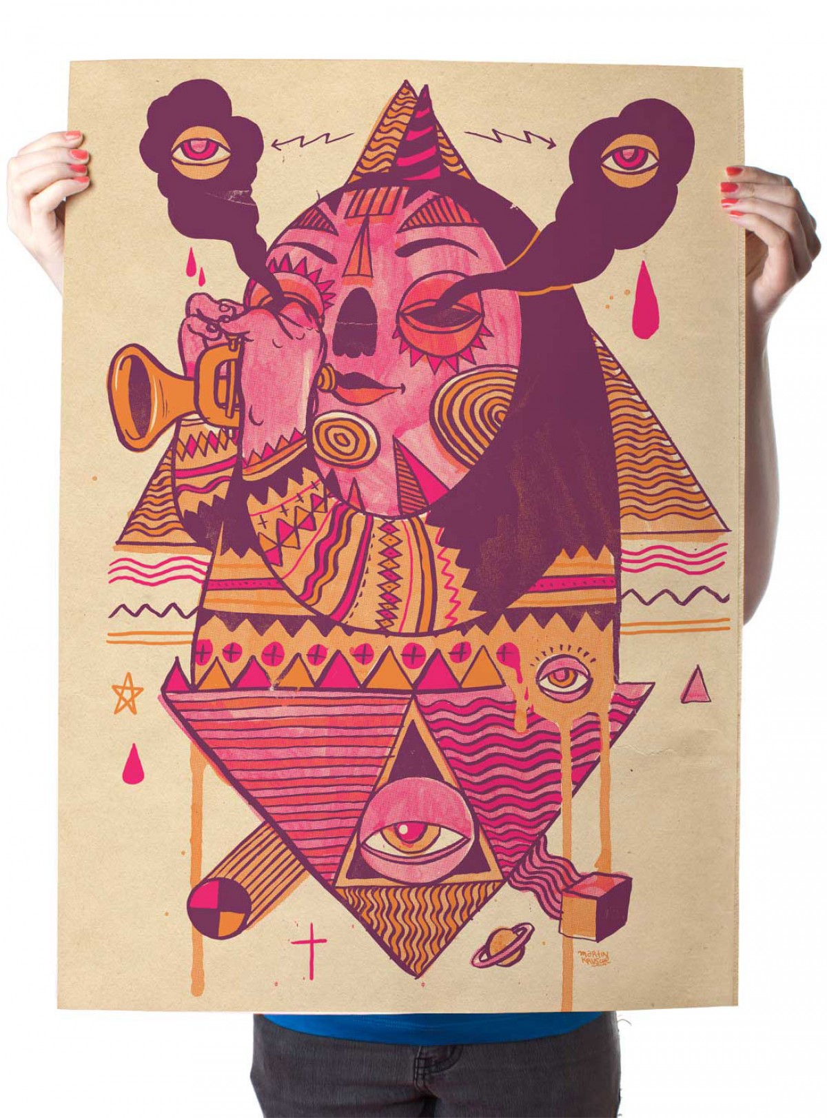 Martin Krusche – Poster »Trompeter« 50x70cm, Illustration