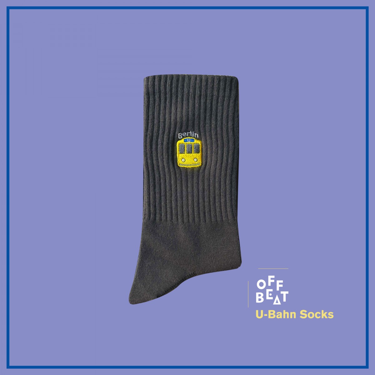 Bestickt U-Bahn Berlin Socken von Offbeat
