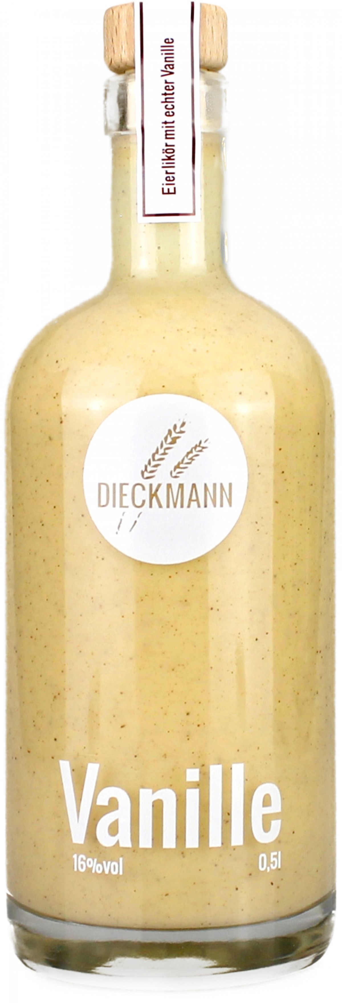 Weizenbrennerei & Likörmanufaktur Dieckmann Vanille - Eierlikör, LIKÖR, 16 % vol., 0,5l