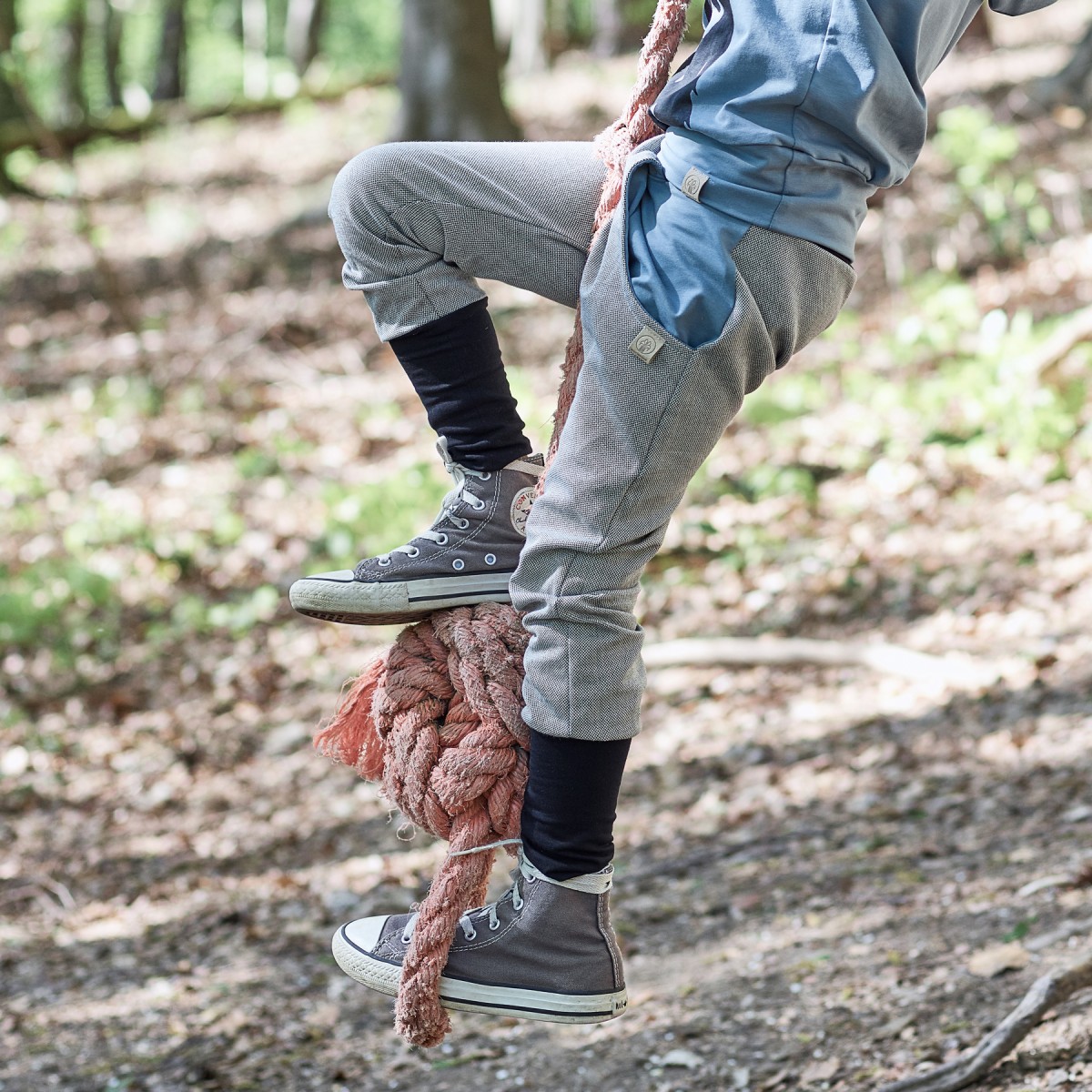 Wunschbrunnen | Knickerbocker "Graue Maus", schmal | kids | Schwarz/Nebel/Grau
