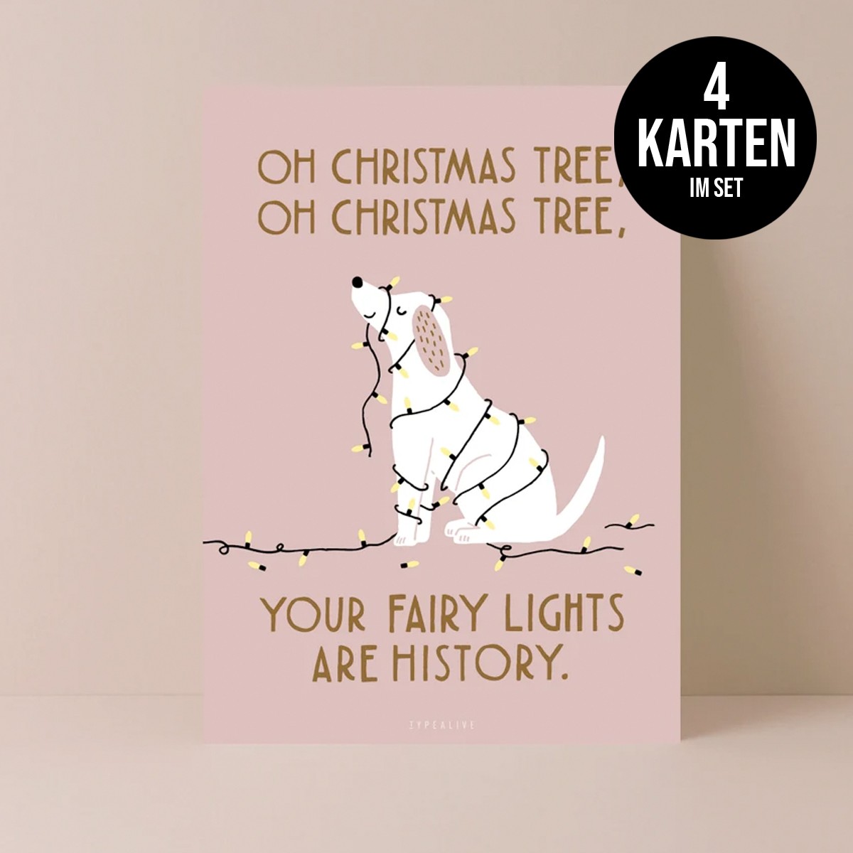 typealive / Weihnachtskarten 4er Set / Fairy Lights