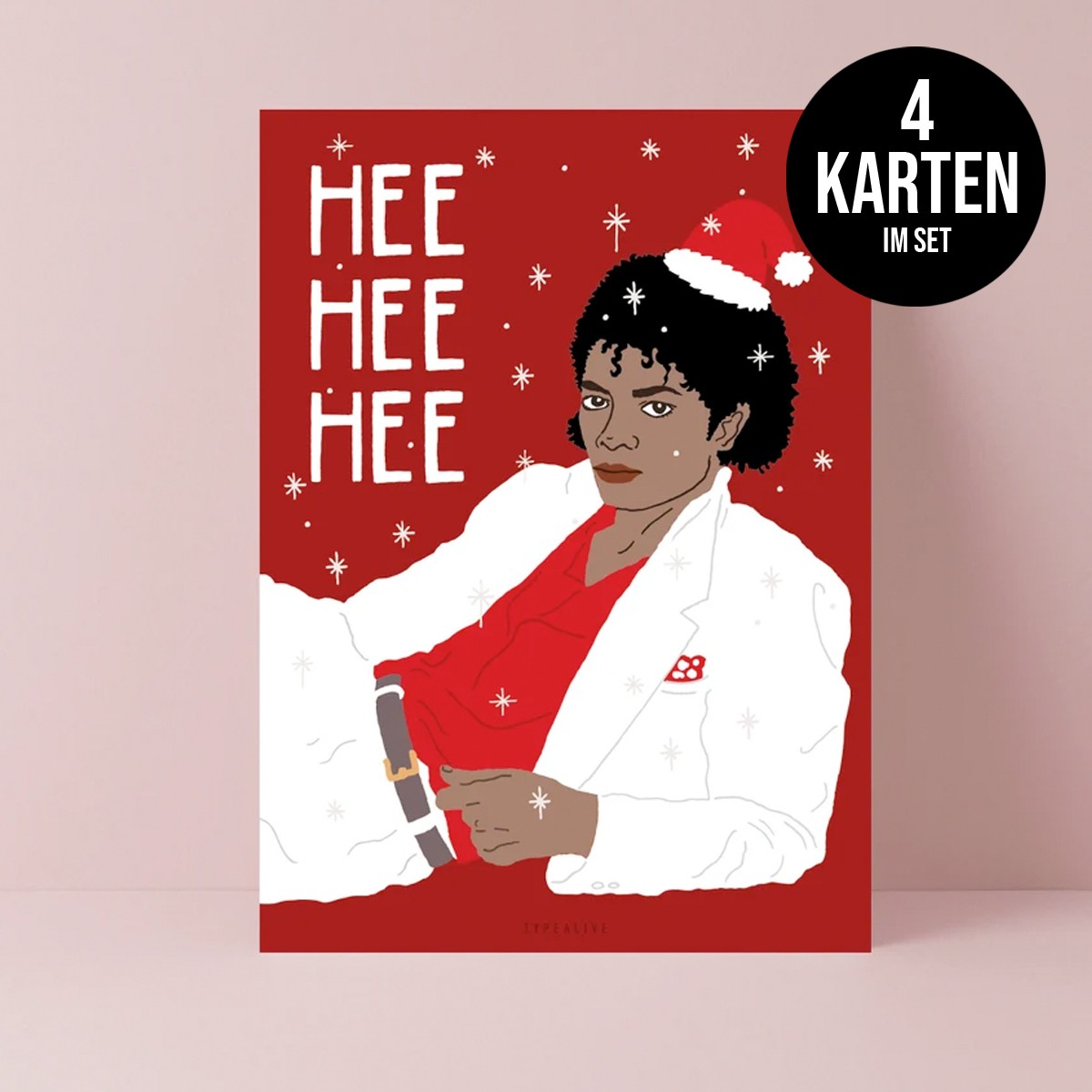 typealive / Weihnachtskarten 4er Set / Hee Hee Hee