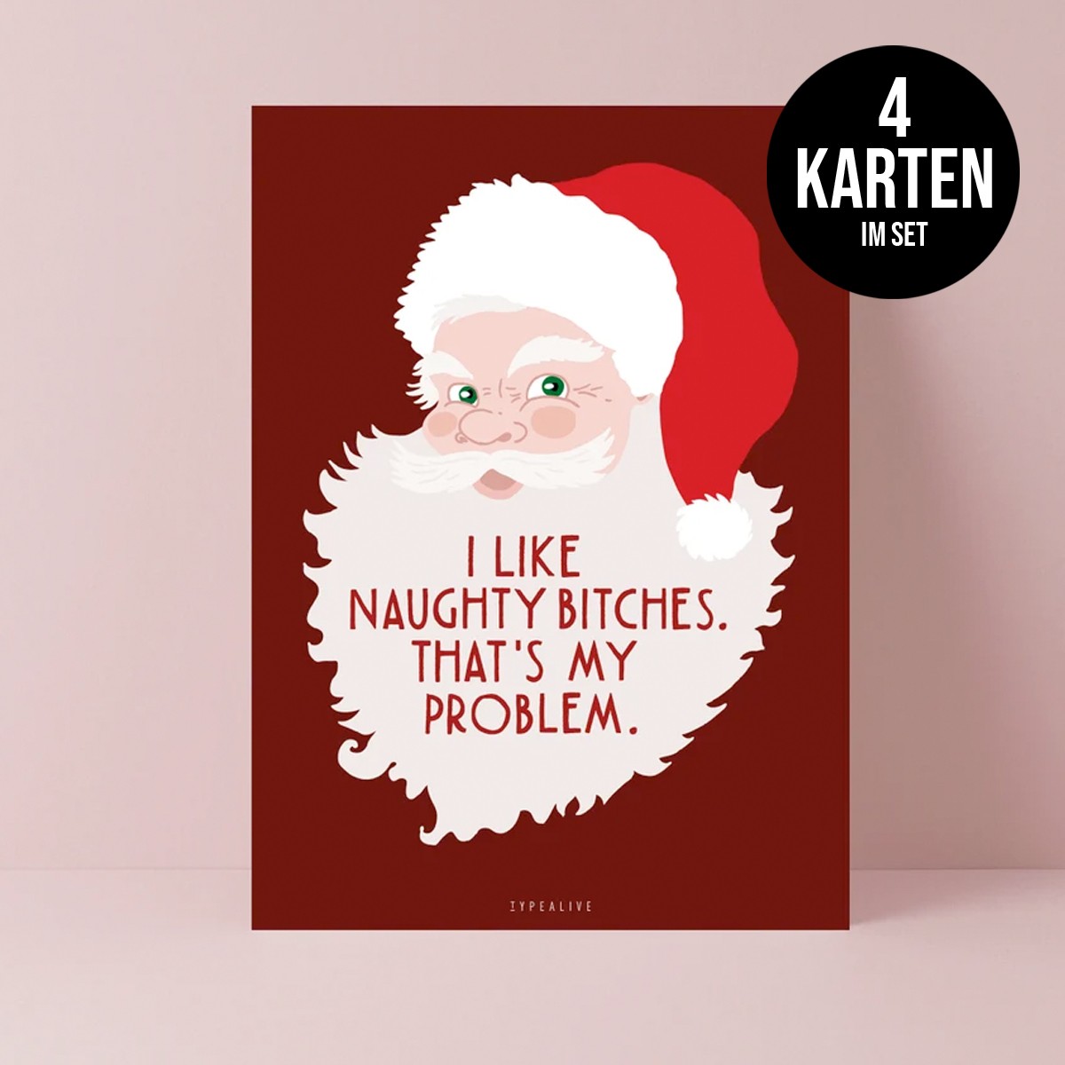 typealive / Weihnachtskarten 4er Set / Naughty Bitches