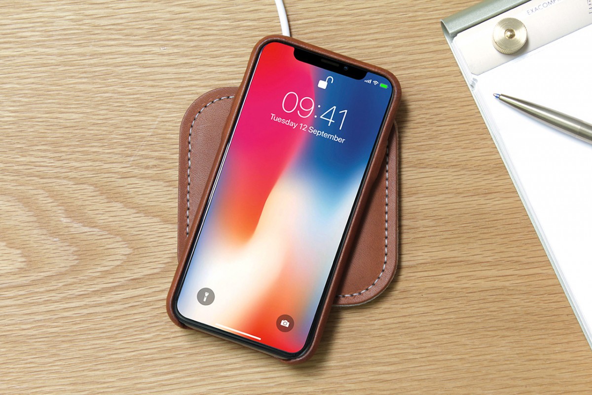 Pack & Smooch "Fast Wireless Charger" TAURUS 100% Merino Wollfilz (Mulesing-frei), Naturleder