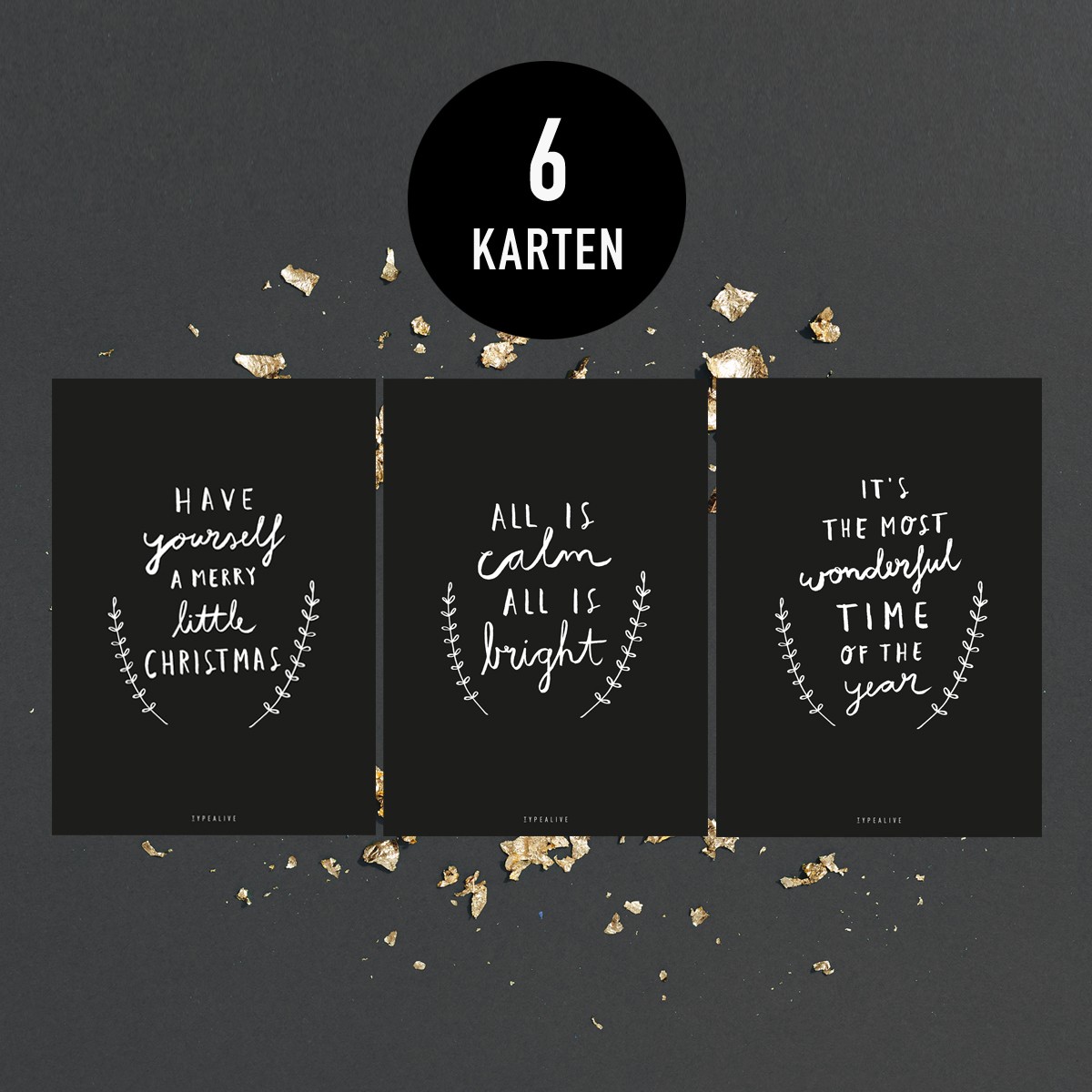 typealive / Weihnachtskarten-Set / Calm & Bright