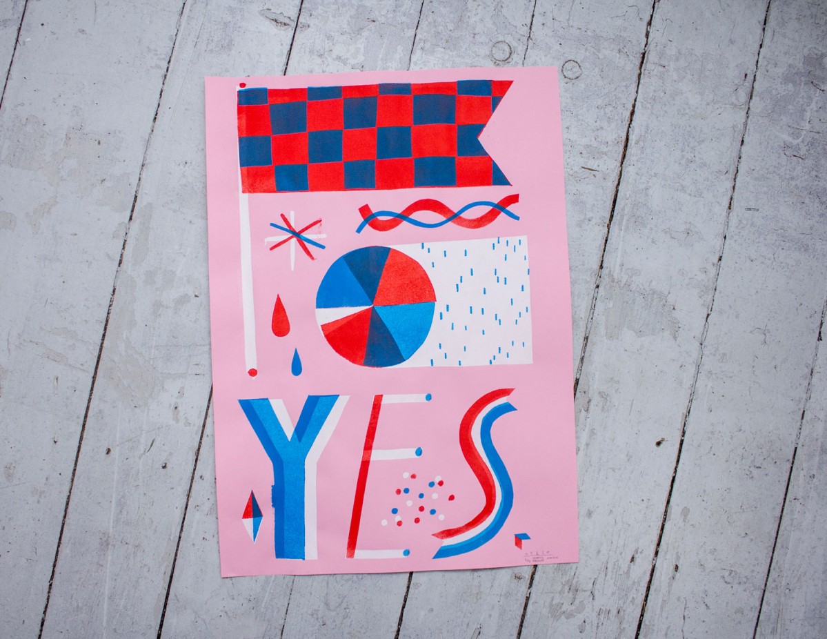 Martin Krusche – Stencil Artprint »YES«, 50x70cm
