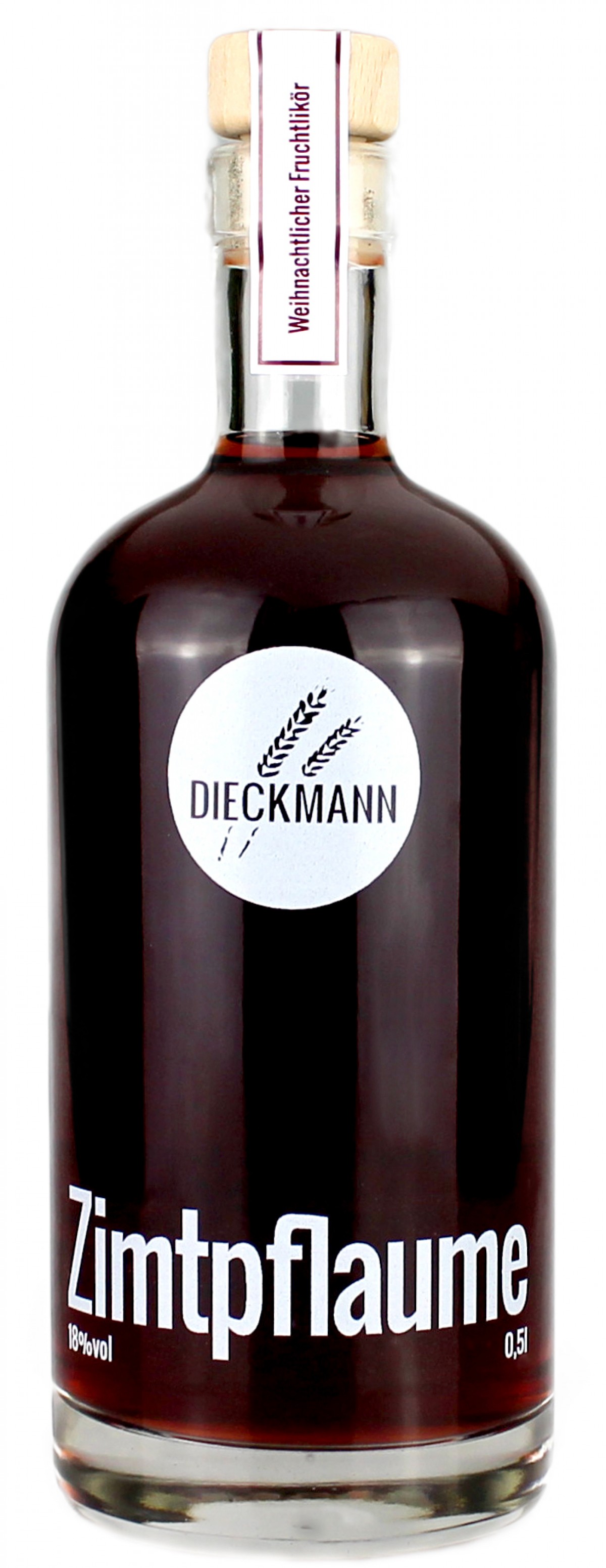 Weizenbrennerei & Likörmanufaktur Dieckmann Zimtpflaume - Fruchtlikör LIKÖR 18%vol., 0,5l