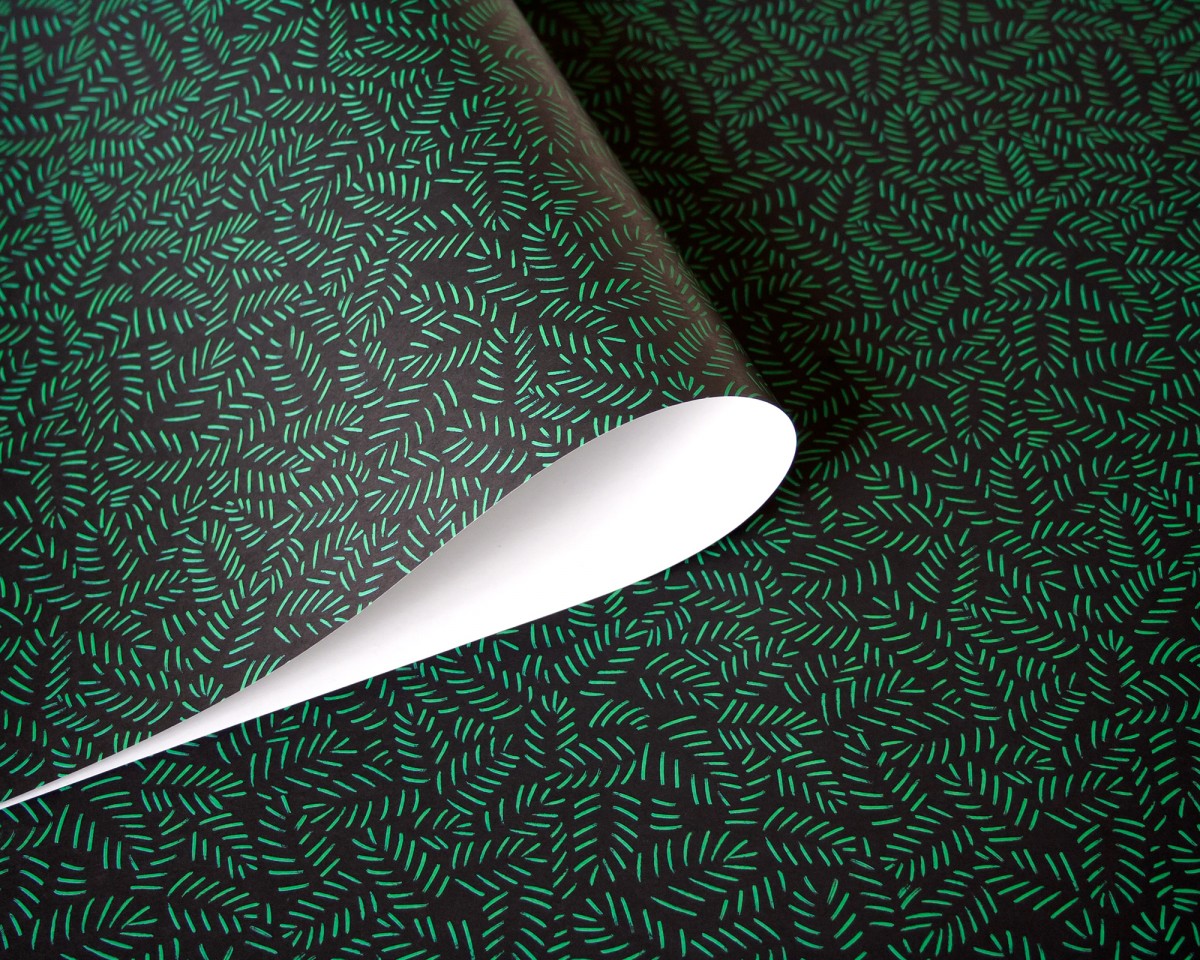 3er Set Geschenkpapier Tannengrün // Papaya paper products