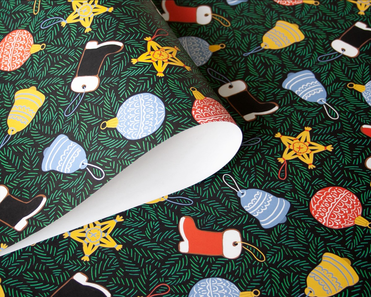 3er Set Geschenkpapier Tannenzweige & Anhänger // Papaya paper products