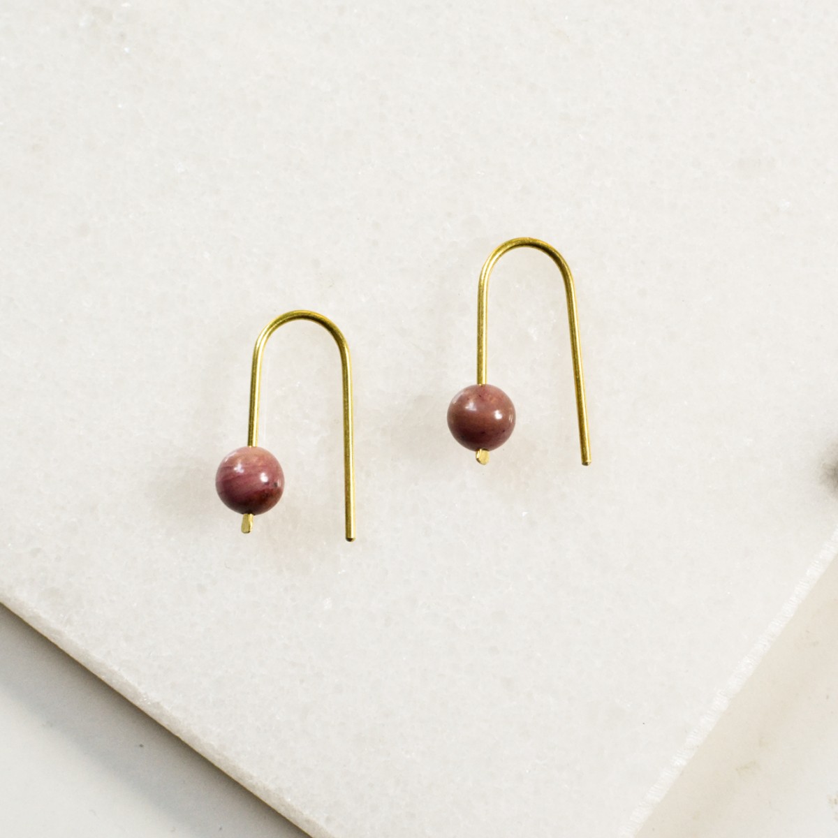 Gudbling // Minimalistische Rhodochrosit Ohrringe 