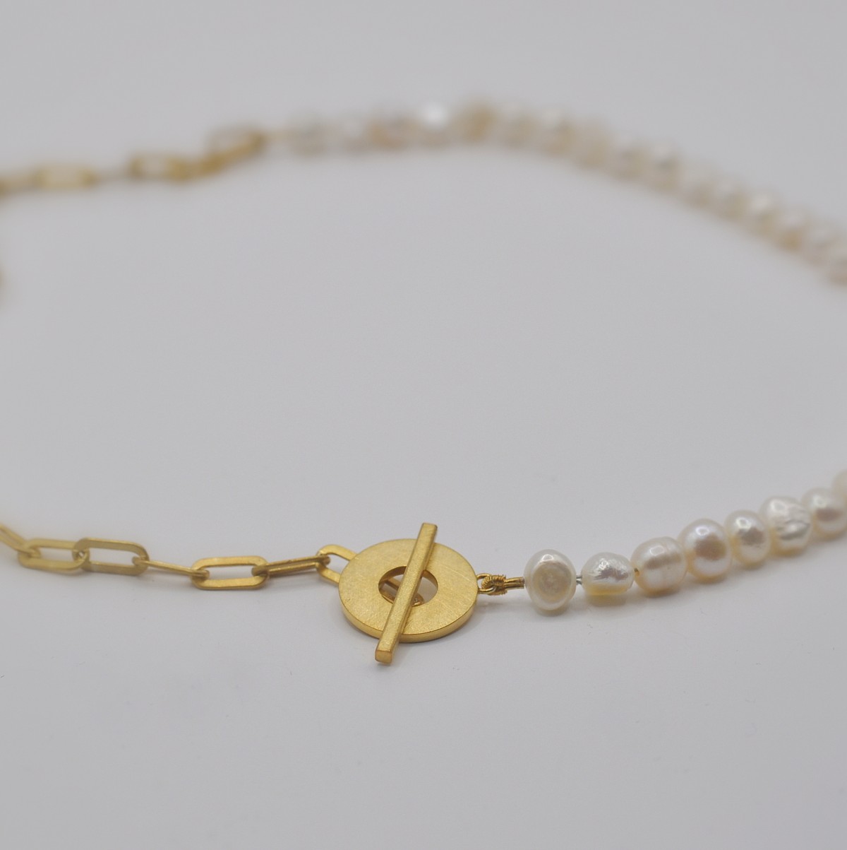 Perlenkette "Halb-Geknebelt" aus Silber von DOPPELLUDWIG