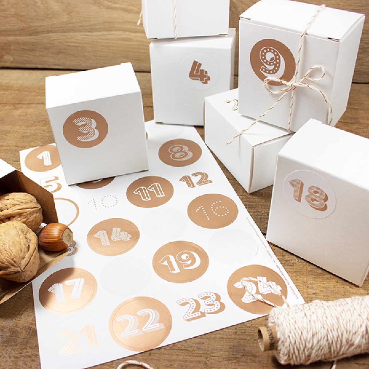 Bow & Hummingbird Adventskalender Kupfer mit Boxen