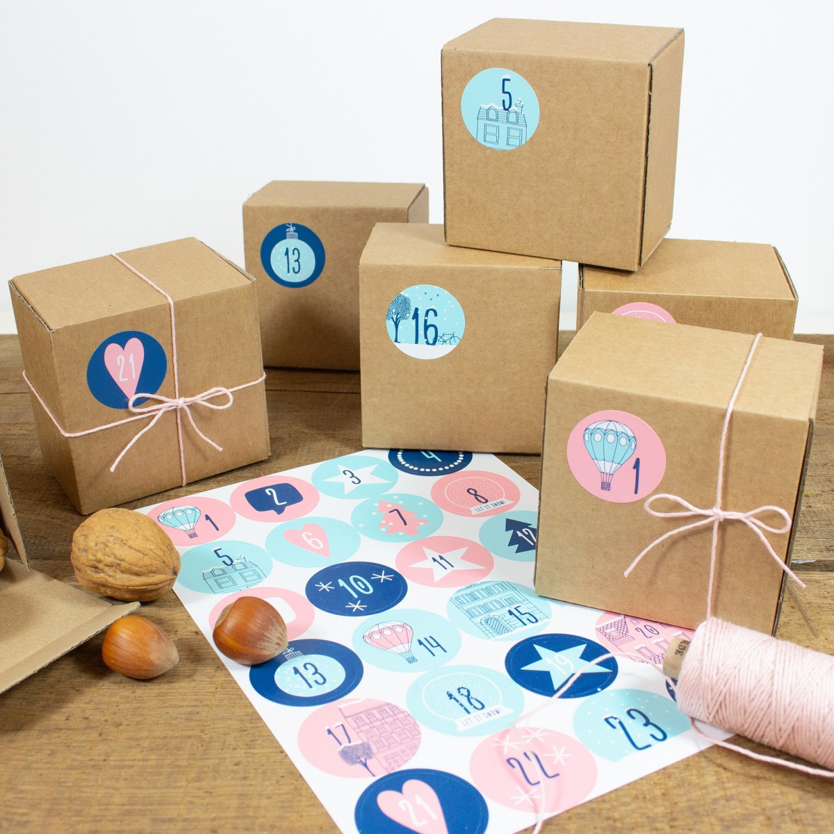 Bow & Hummingbird Adventskalender Set mit Boxen "Winter Wonder"